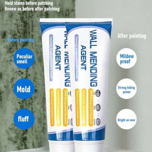 Wall Mending Agent Repair Kit with Scraper Nozzle Extender,2026 New Multi Functional WallPatching Paste Spackle,Efficient WallRepair Paste Filler for Holes & Cracks, Nail Holes, Dents & Small Damage - color: 130g