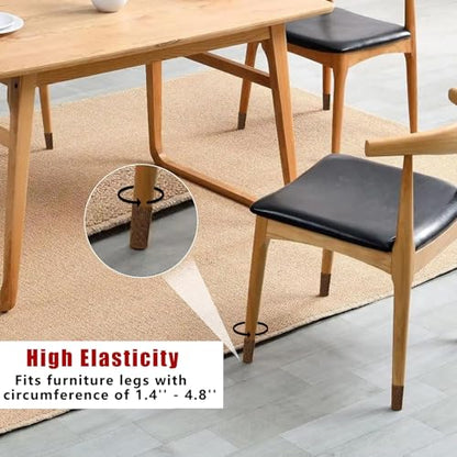 16 PCS Brown Furniture Leg Socks - Small Knitted Chair Leg Floor Protectors for Hardwood Floors - Fits Round and Square Legs - High Elastic Bar Stool Chair Leg Covers Furniture Caps Set for All Shapes - size: 16 Pcs Brown Small
