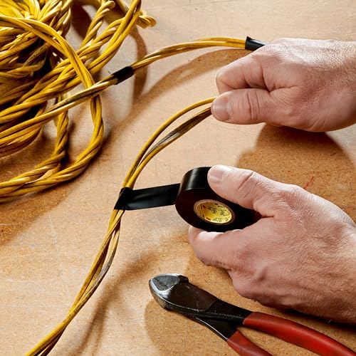 Scotch Vinyl 700 Electrical Tape, 1 Roll, Black, 3/4-in x 66-ft, General Purpose, Commercial Grade, Rated for Temperatures Up to 194-Degree, Highly Flexible, Stretchy & Conformable (700) - size: 3/4 in. by 66 ft., style: 1 roll