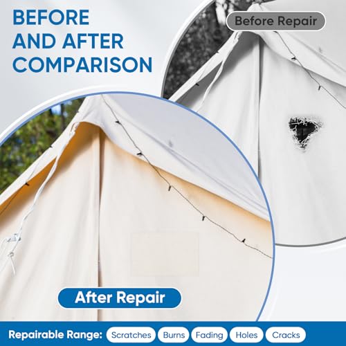 Canvas Patch 4 "x 60 ", Self-Adhesive Waterproof Canvas Patch Set for Repairing Tents, Couch, Boat Covers, Camping Chairs, Awnings, Car Seats.(Black) - color: Black, size: 4"×60"