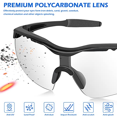 OXG 6 Pack Tinted Safety Glasses for Men Women, Safety Goggles ANSI Z87.1 Protective Eyewear Scratch Resistant Eye Protection - color: Clear