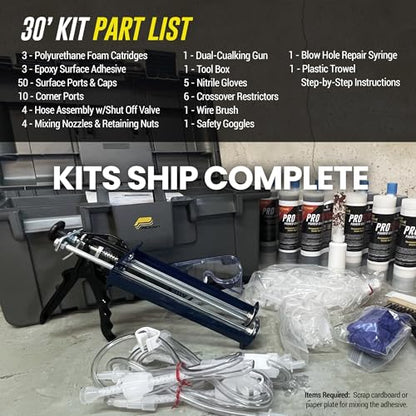 RadonSeal PRO Foundation Crack Repair Kit (30 ft) – Polyurethane Injection Foam for Basement & Concrete Wall Leaks