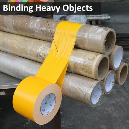 BOMEI PACK Yellow Sticky Duct Tape Heavy Duty Strong Industrial Color Duct Tape 3.6inch x 72yds for Packing and Repairing 1 Pack - color: Yellow