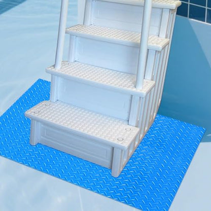 45"x60" Swimming Pool Ladder Mat Protective Swimming Pool Step Pad Protects Vinyl Pool Liner for Above Ground Swimming Pool Ladder Pad Compatible with Pool Step Ladder - size: 45"x60"