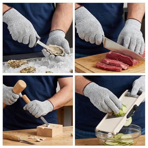 20 Pairs Safety Gloves Cut Resistant, Level 5 Protection Cut Gloves for Men/Women Safety Oyster Shucking, Kitchen Meat Cutting, Metal Fabrication, WoodWorking, Construction(Size L)