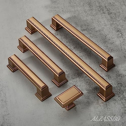Alzassbg 10 Pack Champagne Bronze Cabinet Pulls, 3 Inch(76mm) Hole Center Cabinet Handles Kitchen Pulls for Cabinets and Drawer AL3071TGP - color: Champagne Bronze, size: 3" Hole Center