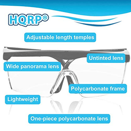 HQRP UV Protective Safety Glasses Goggles for Yard work, Gardening, Lawn mowing, Weed whacking, Hedge trimming, Woodwork etc. - color: Clear
