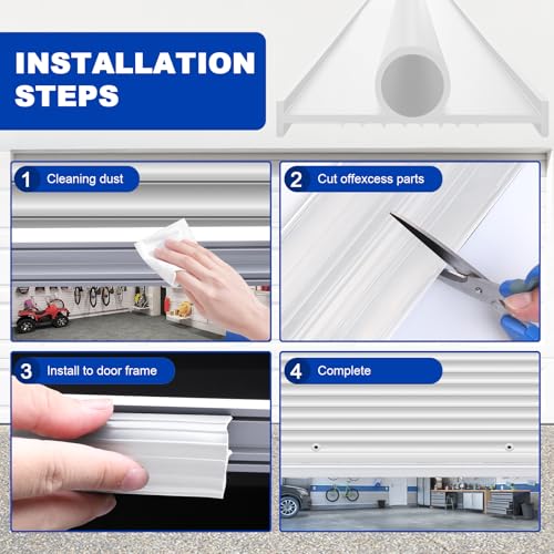 DGSL Garage Door Seals Bottom Rubber Weather Stripping Sealing Strip Replacement, Universal Weatherproof Threshold Buffering (10 Ft, White) - color: White, size: 10 Ft