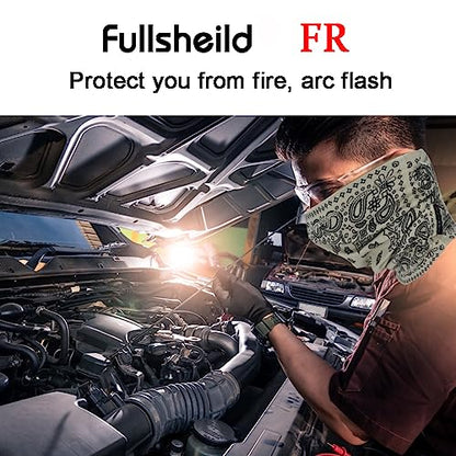 Fullsheild FR Flame Resistant Face Mask Full Cover Neck Gaiter Snood for Welding Hunting Army Military Working - color: Paisley