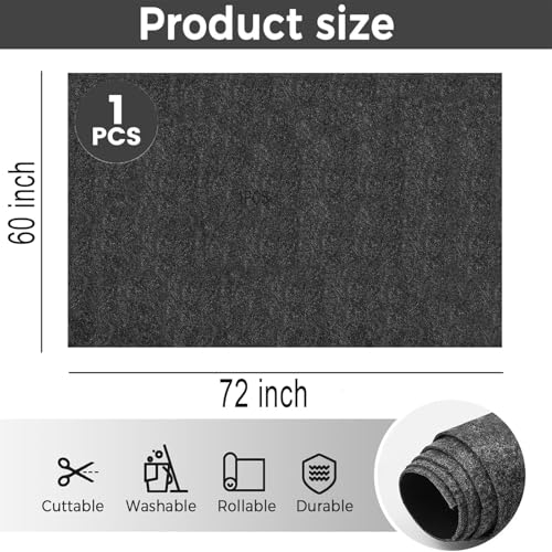 Oil Spill Mat, Garage Floor Mat for Under Car, Absorbent Oil Pad Waterproof Backing Protects Floor - size: 60*72*in