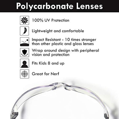 12 Pack Safety Glasses ANSI Z87+ Certified Protective Eyewear Goggles for Men and Women with UV Eye Protection - color: Rainbow
