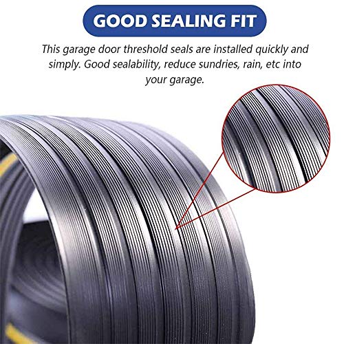 16.5Ft/5M Universal Garage Threshold Seal Strip Garage Door Bottom Weatherproof Strip Rubber DIY Weather Stripping Replacement Not Include Sealant/Adhesive (Black-Yellow Line) - color: Black+Yellow, size: 16.5 Ft (no adhesives)