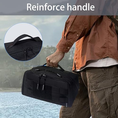 Tool Storage Bag,Portable Hand Tool Storage Organizer for Men, Tactical Range Bag with Anti-friction Bottom, Toolbag Organizer Multi-purpose Work Tote for Repairman, Carpenters, Handyman (Black)