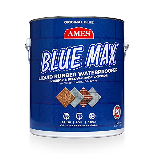 AMES BMX1RG 1 Gallon Blue Max Regular Liquid Rubber Waterproofer, Blue Liquid Rubber Waterproofer Interior and Exterior - color: Blue, size: 1 Gallon