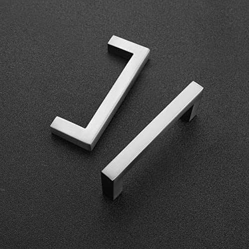 Ravinte 10 Pack Solid 3 Inch Center to Center Slim Square Bar Drawer Handles - Cabinet Hardware Brushed Nickel Pulls for Kitchen and Drawers - size: 3" Hole Center