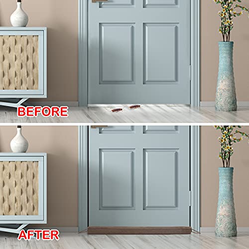 KAKICLAY 42" Weighted Draft Stopper for Bottom of Doors and Windows, Heavy Duty Sound Proof Door Draft Guard Door Soundproofing Under Door Noise/Air/Wind Blocker, 2.4Lbs - size: 42"