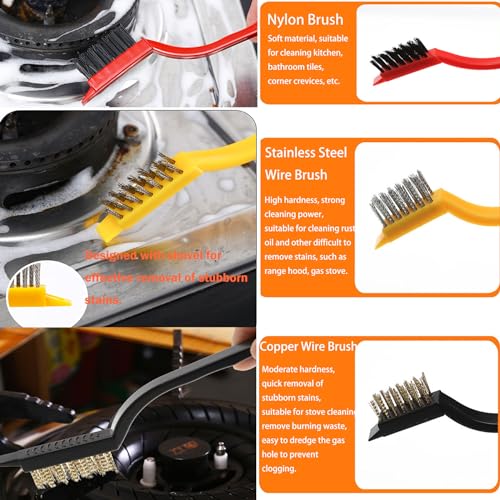 Cleaning Brush, 9 Pcs Hard Bristle Crevice Cleaning Brush Set for Kitchen Bathroom Toilet Grout Bottle Gap Window Tracks, Multifunctional Home Essentials Scrub Cleaning Tools - color: 01. Black(9p)