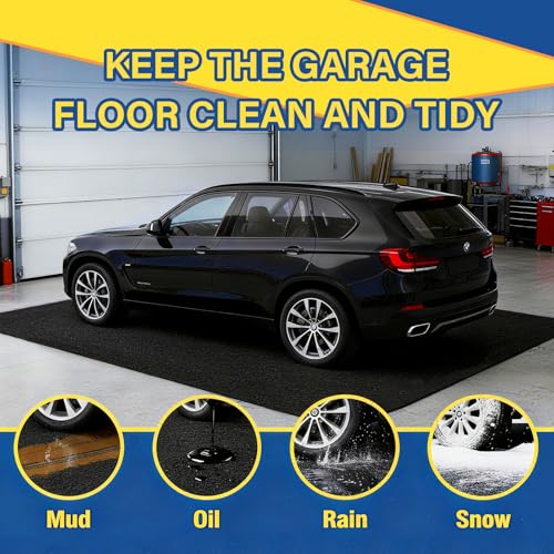 AHEONLAR Oil Spill Mat, 36" x 60" 2Pack Waterproof Garage Floor Mat, Durable Garage Floor Mats for Under Car, Oil Change Mat Easy to Clean, Washable Garage Mat Protect Floor from Spill & Stain（Black） - size: 3' x 5'，2pack