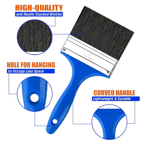 King Origin 4 Inch Paint Brush, 1-Pack, Wide Paint Brush for Painting Walls & Large Surfaces, Stain Brush, Painting Brush - color: 1 Pack, 4 Inch