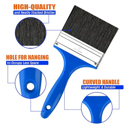 King Origin 4 Inch Paint Brush, 1-Pack, Wide Paint Brush for Painting Walls & Large Surfaces, Stain Brush, Painting Brush - color: 1 Pack, 4 Inch