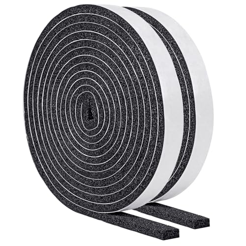 Yotache Open Cell Self-Adhesive Foam Seal Tape 1/2" x1/4", Weather Stripping for Door Insulation, Soundproof, Weatherstrip, 13 FT x 2Pcs - size: (0.5"×1/4") 26FT