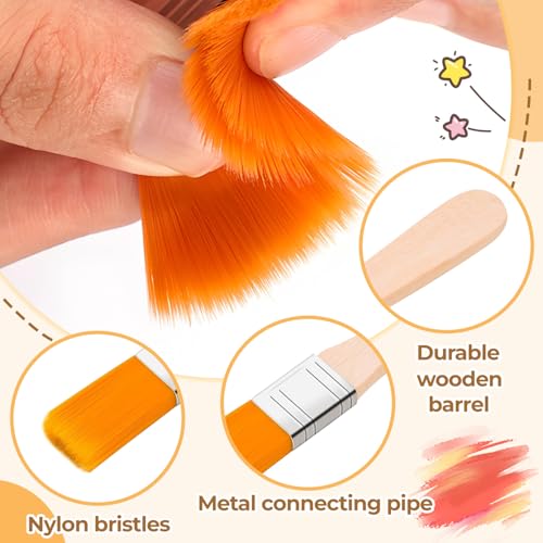 12PCS Paint Brushes,1/2 Inch Flat Small Paint Brush with Wood Handle,Nylon Bristle Trim Painting Tool,Touch Up Paints Brushes for Walls Cabinets Fences Furniture (White Pencil Hair) - color: White Pencil Hair