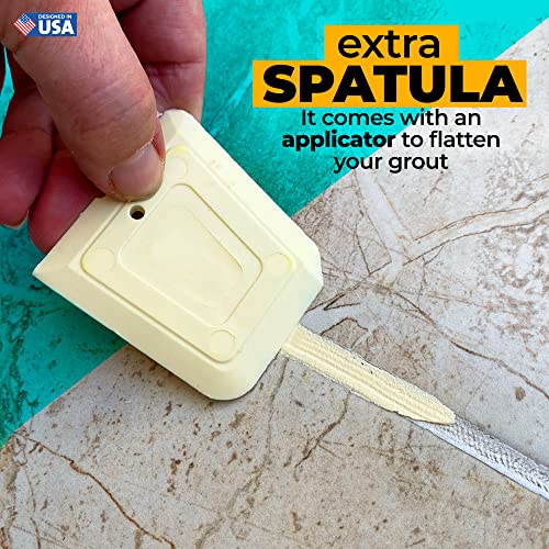 PentaUSA Tile Grout Repair Kit - Ceam Ivory Premixed Acrylic Sanded Grout, Water-Resistant Grout Filler for Bathroom&Shower, Kitchen Floor, Fast Drying, with Applicator, 13.4 oz (380g) - style: Cream Ivory