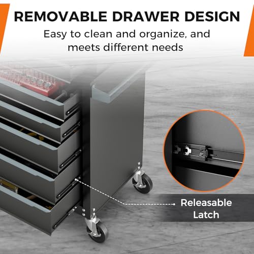 IRONMAX 5-Drawer Tool Chest with Wheels, Rolling Tool Storage Organizer Toolbox with Locking System & Liner, Metal Tool Cabinet for Warehouse, Garage, Workshop, Household - style: 5-Drawer Tool Chest