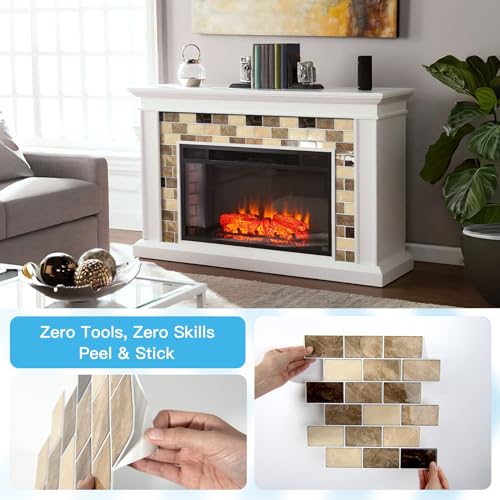 Art3d Peel and Stick Backsplash Tiles – 12"x12" Yellow Jasper Thicker Design, Self-Adhesive Wall Tile for Kitchen & Bathroom - color: Yellow Jasper