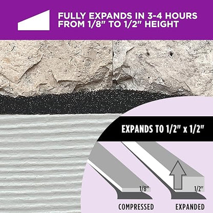 M-D Building Products 03110 1/2 in. Black Expandable Foam Platinum™ Weatherseal for Uneven Gaps - color: Black, size: 1/2 in.