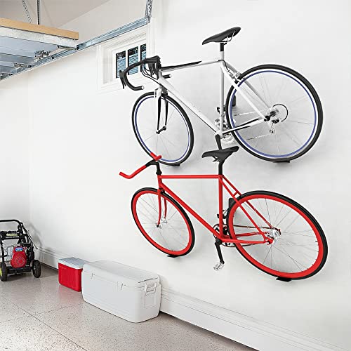 WALMANN 2 Pack Bike Pedal Hanger Wall Mount, Heavy Duty Horizontal Bike Rack for Garage Wall, Bike Display Stand for Home Holds Up to 70 LBS - color: Black-2 Pack