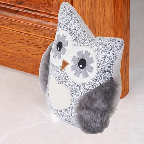 Cute Decorative Door Stopper for Bottom of Door and Inside Door Decorative.Soft and Weighted Door Stop to Keep Door Open for Home and Office(Owl) - color: Owl