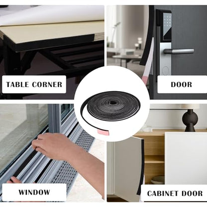 1/2 Inch Wide x 1/4 Inch Thick Foam Weather Stripping Black,Single Sided Foam Tape for AC Window and Doors,Closed Cell Foam Weather Strip,Self-Adhesive Foam Insulation Tape 33 Feet - size: 1/2In x 1/4In x 33Ft