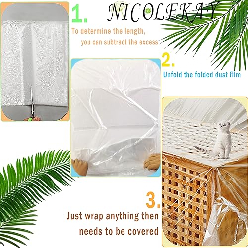 Painter Plastic Drop Cloths Sheet,Waterproof Anti-dust Furniture Cover,9x12 Feet Disposable Tarp for Painting 2 Piece - size: 2
