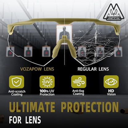 Shooting Glasses Anti Fog with High Definition Lenses, ANSI Z87+ Certified Tactical Safety Glasses for Men Women - color: D4-clear / Grey