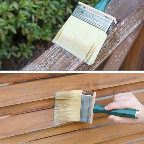 Bates Deck Stain Brush Set - 3pcs, 4', 5', 6' Brushes - Large Wall & Wood Stain Brushes
