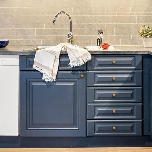 Ravinte 15 Pack Antique Brass Kitchen Cabinet Square Knob Single Hole Cabinet Hardware for Dresser Drawer Cabinet Pulls Drawer Knobs Cabinet Knobs - color: Antique Brass