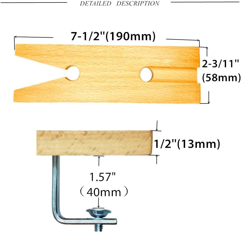 Wooden Bench Pin with V-Slot and C-Clamp Holder for Workbench Jewelry Making, Sawing, Filing, Drilling and Polishing Tool