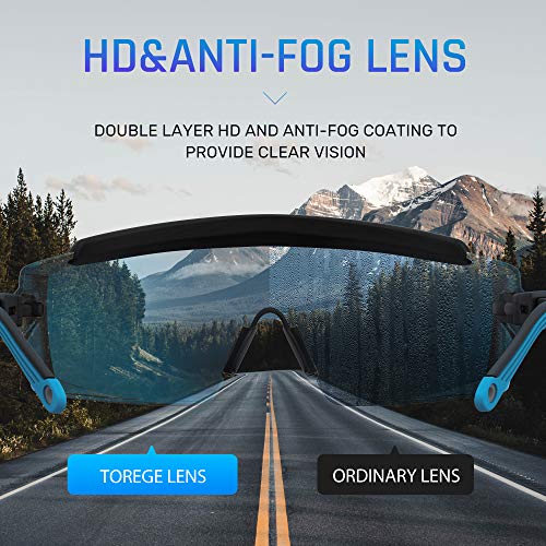 Anti Fog Safety Glasses Safety Goggles Over Glasses Protective Glasses with Anti Scratch Lenses Adjustable - color: Ice Blue