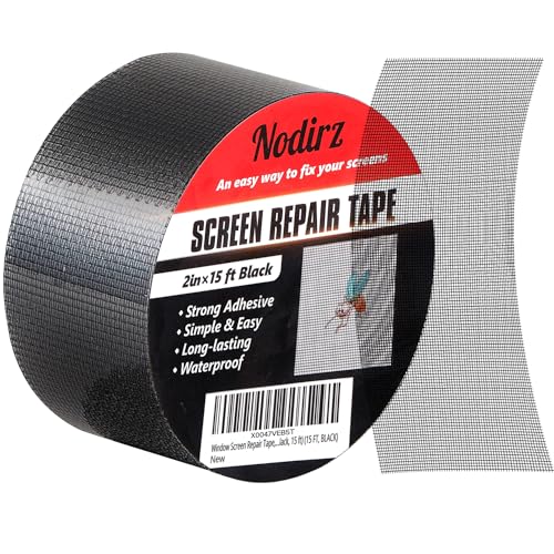 Window Screen Repair Tape, 2 in X 15 FT (180IN) Screen Repair Kit for Windows or Doors, Strong Adhesive Screen Patch Repair Kit Mesh Repair (Black, 15 FT) - color: Black, size: 15 FT