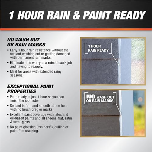 DAP Dynaflex Ultra Advanced Exterior Sealant, Black, 10.1 Oz (7079818220) - color: Black, size: 10.1 Oz