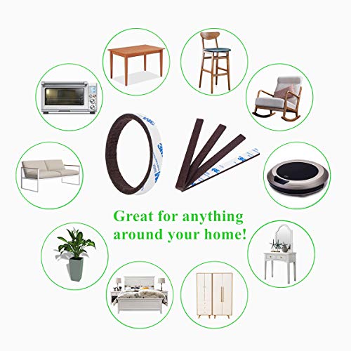 Felt Strips 20Pieces Pack 1/2x 6 Inches Self Adhesive Black Furniture Felt Strips Anti Scratch Heavy Duty 3mm Floor Protector for Rocking Chair for Hardwood Floor - size: 20 Strips 1/2x6 inch