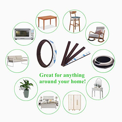 Felt Strips 20Pieces Pack 1/2x 6 Inches Self Adhesive Black Furniture Felt Strips Anti Scratch Heavy Duty 3mm Floor Protector for Rocking Chair for Hardwood Floor - size: 20 Strips 1/2x6 inch