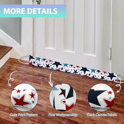 Weighted Door Draft Stopper, 2 Pack 40 Inch Under Door Blocker, Bottom of Door Window Air Noise Light Gap Filler, Saving Energy Cartoon Print Canvas Cotton 2.8Lb - size: 40 inch