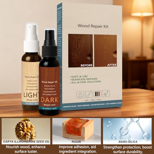 Professional Wood Floor Scratch Repair,Wood Repair Kit, Floor Cover Nicks and Scratches,Covers Nicks, Marks, Minor Defects, Restores Finish
