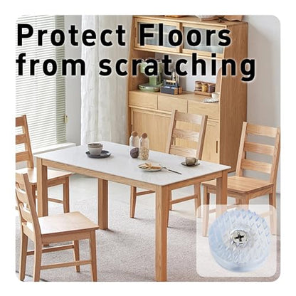 16PCS 1.2” Transparent Round Furniture Pads, Non-Slip Heavy Duty Screw-on Furniture Feet, Noise-Canceling Silicone Sliders for Table Desk Chair Sofa Legs - size: 1.2"