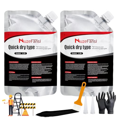Asphalt Crack Filler, Asphalt Concrete Crack Repair Sealant, Waterproof Self-Leveling Crack Filler for Outdoor Cracks, Driveways, and Sidewalks(2 Pack,2.21LB) - style: 2 Pcs,2.21LB