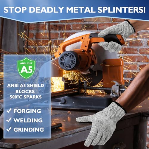 Cut Resistant Gloves, Level 5 Protection, Food Grade Safety Gloves for Mandolin Slicing, Multiple Sizes - size: Large