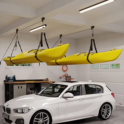 RAD Sportz Kayak Storage Hoist - Overhead Pulley System with 125lb Capacity for Canoes, Bikes, Ladders, and More - for up to 12-Foot Ceilings - size: 2 Pack