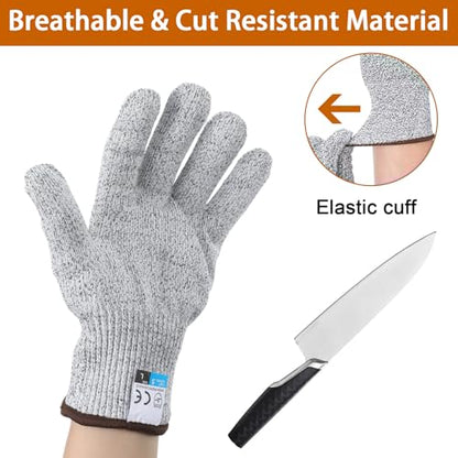20 Pairs Safety Gloves Cut Resistant, Level 5 Protection Cut Gloves for Men/Women Safety Oyster Shucking, Kitchen Meat Cutting, Metal Fabrication, WoodWorking, Construction(Size L)